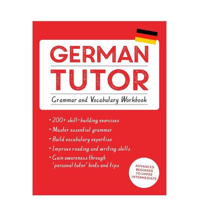 【预售】【语言自学练习册】德语：语法与词汇 German Tutor: Grammar and Vocabulary Workbook 英文进口原版语言学习图书Edith