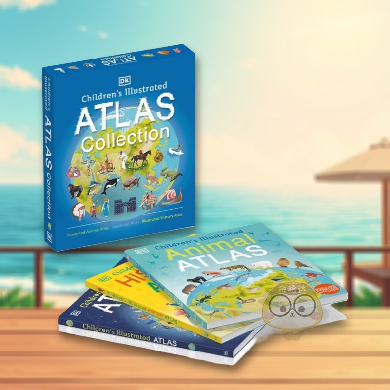 【预售】儿童插图版世界地图百科(地理·动物·历史全彩盒装) Children's Illustrated Atlas Collection 原版英文儿童绘本进口