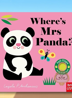 【预售】【毛毡翻翻书】熊猫女士在哪呢？英文儿童趣味进口原版外版书纸板书3-6周岁【Felt Flaps】Where's Mrs Panda?Ingela P书