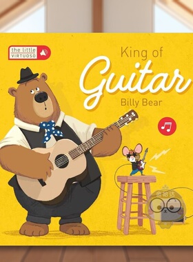 【预售】【发声书】小吉他王比利熊英文儿童趣味进口原版外版书3-6周岁Little Virtuoso King of Guitar Billy BearLittle Geniu书