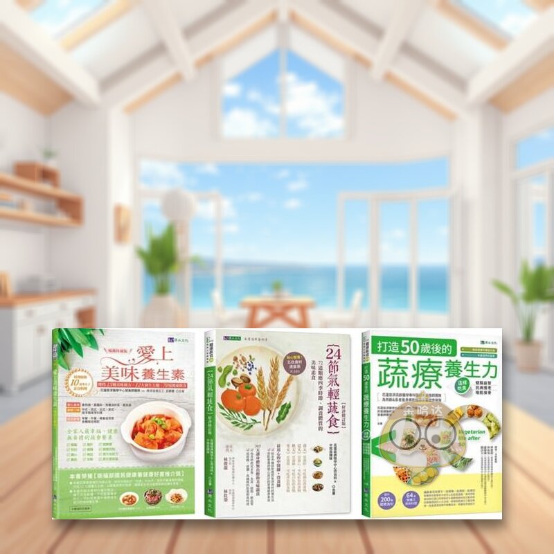 【预售】24节气 蔬素养生套书(共3本)：24节气轻蔬食+爱上美味养生素+打造50岁后的蔬疗养生力中文繁体健康运动进口原版外版书王书
