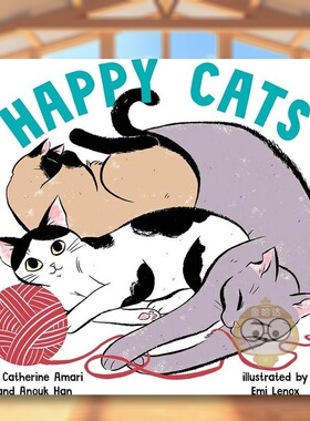 【现货】快乐的猫Happy Cats英文儿童绘本知识百科6-9岁精装Emi Lenox进口原版书Abrams Appleseed854书籍图书外版正版