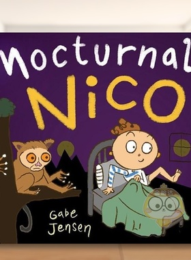 【预售】夜行的尼科英文儿童绘本虚构类Jensen Gabe进口原版书精装3岁-6岁Nocturnal NicoFamilius书籍图书外版正版