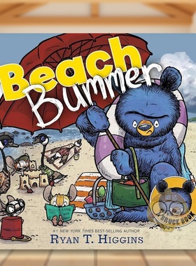 【预售】海滩无赖小布鲁斯书英文儿童绘本动物生态环保进口原版外版书精装6-9岁Beach Bummer Little Bruce BookHigginsDisney书籍
