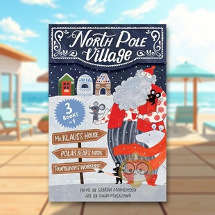 【现货】北极村 圣诞氛围纸板书收藏套盒（磁吸封口收纳书盒含3册异形纸板书）英文儿童绘本节日庆典进口原版外版书盒装3-6周岁No