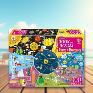 Jigsaw 现货 Book Atoms Rosie 原子和分子300片 9岁盒装 尤斯伯恩书与拼图 Usborne Molecules英文儿童趣味6 and