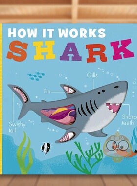 【现货】【万物运转】鲨鱼 剖面洞洞书英文儿童趣味进口原版外版书纸板书3-6周岁【How it Works】SharkDavid SempleLittle Tige书