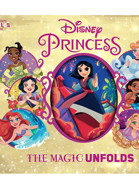【现货】迪士尼公主：手风琴式折页书 【Unfolds Book】Disney Princess 英文原版进口外图
