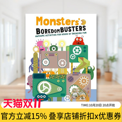 【预售】怪物解闷宝典：趣味活动玩不停 Monsters' Boredom Busters  原版英文儿童趣味进口书籍图书外版正版