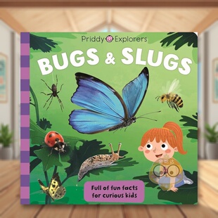 【预售】【普里迪探索者】虫子和鼻涕虫英文儿童绘本动物生态环保进口原版外版书RogerPriddy纸板书3岁-6岁PriddyExplorersBugsa书