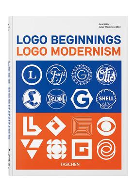 【现货】【TASCHEN】标志起源：现代主义标志设计 【45th Anniversary Edition】Logo Beginnings原版英文字体图案标志