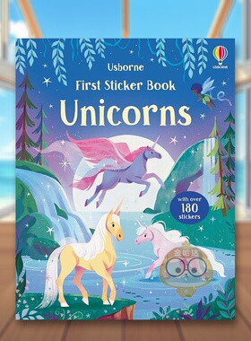 【预售】第一本贴纸书：独角兽英文儿童趣味进口原版外版书平装3-6周岁First Sticker Book UnicornsAlice Beecham Usborne chil书