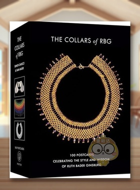 【预售】露丝巴德金斯伯格的项圈明信片Collars Of Rbg Postcards The英文文创明信片非传统装帧进口原版书Bader  Sara Clarkson书