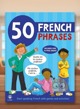 【预售】50 个法语短语英文儿童自然拼读进口原版外版书平装3-6周岁【50 Phrases】50 French PhrasesSusan Martineau b small p书