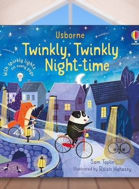 【现货】闪闪发光的夜空Twinkly Twinkly Night Time 英文儿童绘本虚构类3-6岁纸板书Róisín Hahessy进口原版书Usborne childre