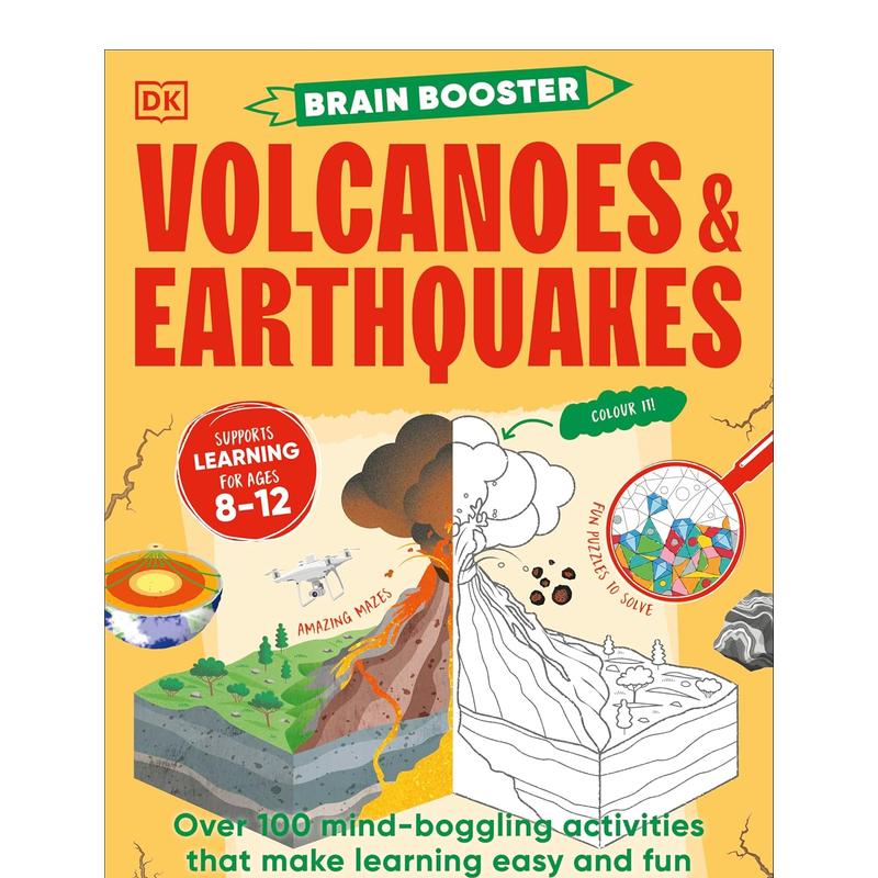 【预售】DK头脑大作战:火山爆发与地震【Brain Booster】Volcanoes and Earthquakes英文原版儿童绘本6-9岁英语知识百科书籍