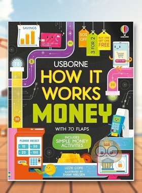 【预售】【翻翻书】金钱如何运作英文儿童绘本职业认知财商管理进口原版书【How It Works】Money纸板书3岁-6岁Lizzie CopeUsbor书