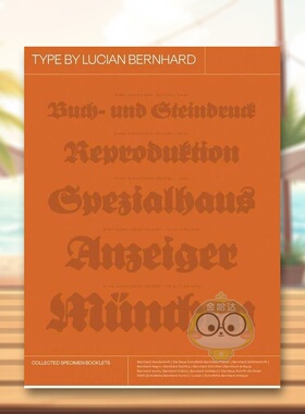 【预售】字体档案卢锡安伯恩哈塔英文平面设计字体图案标志设计Lucian Bernhard进口原版书精装14岁以上Type by Lucian Bernhard书