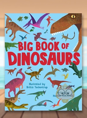【现货】【博洛尼亚获奖插画师Britta Teckentrup】恐龙大书Big Book of Dinosaurs英文儿童绘本动物生态环保3-6岁精装Harriet Bl