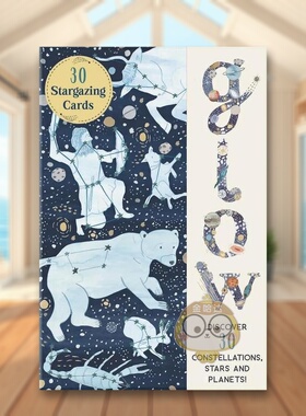 【现货】闪亮的星星观星卡英文文创卡牌进口原版盒装14岁以上GlowStar Gazing Cards magiccatpublishing出版Noelia González,书