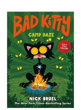 【预售】坏小猫系列：营地眩晕 全彩图像小说 Bad Kitty Camp Daze 原版英文儿童漫画