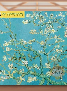 【预售】文森特-凡高花开富贵挂历2025英文文创日历进口原版14岁以上Vincent van Gogh Blooms Wall Calendar 2025 Flam书籍图书外