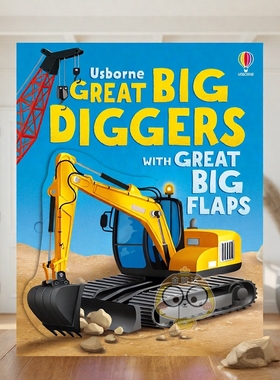 【预售】【翻翻大书】型挖掘机 【Great Big Flaps】Great Big Diggers 原版英文儿童趣味进口书籍图书外版正版