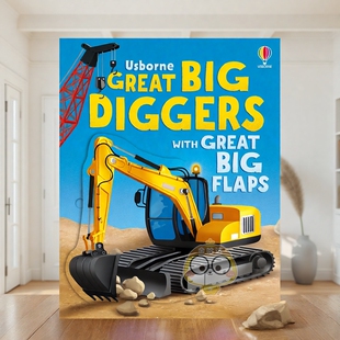 【预售】【翻翻大书】型挖掘机 【Great Big Flaps】Great Big Diggers 原版英文儿童趣味进口书籍图书外版正版