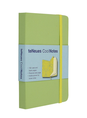 【现货】德国teNeues绑带笔记本 小号 浅绿+黄色带子 手账本记事本日记本账本文具礼品