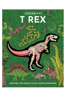 【预售】霸王龙解剖书：揭秘恐龙 Inside Out T Rex: Uncover the World's Most Famous Dinosaur! 原版英文儿童绘本进口书籍图书