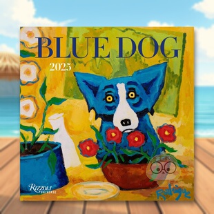 McMeel rodrigu书 14岁以上Blue Wall Calendar 2025 蓝狗2025年挂墙日历英文文创日历进口原版 Dog Publishing出版 Andrews 现货