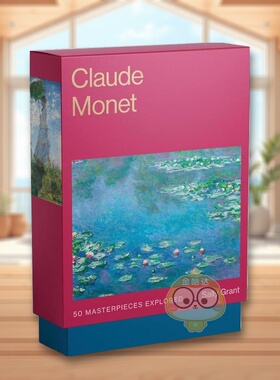 【现货】【艺术大师卡牌】克劳德莫奈50幅杰作英文外国美术19世纪进口原版书精装14岁以上【The Masters Art Decks】Claude Mone书