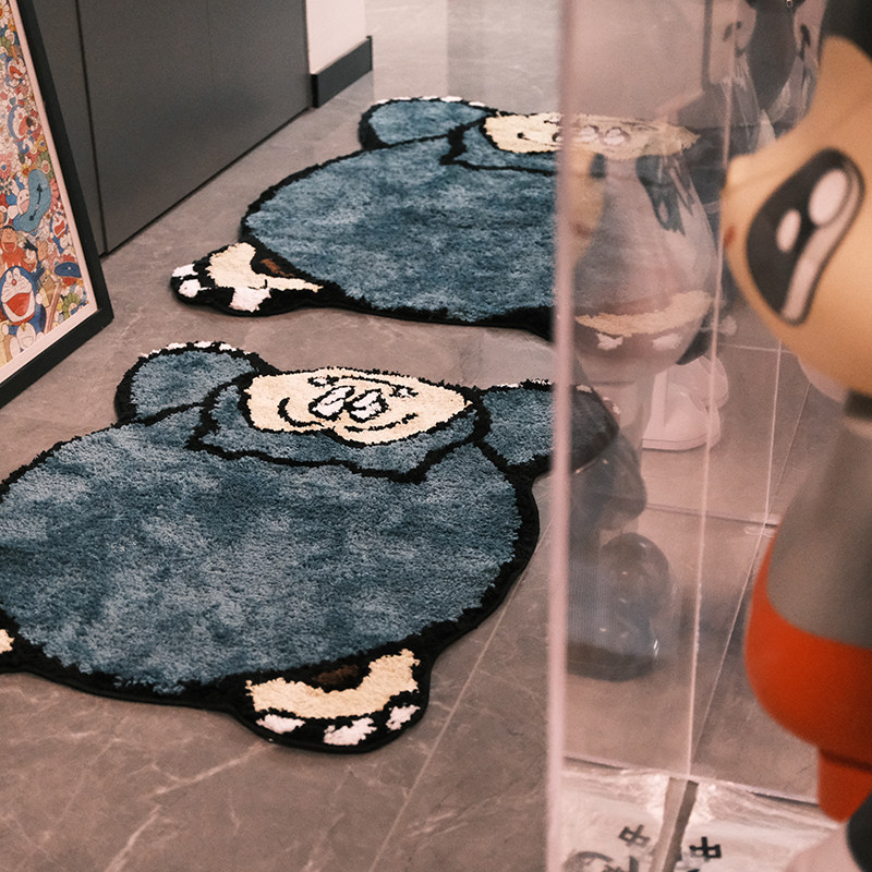 POKEMON宝可梦卡比兽CHRIS艺术家联名款口袋怪兽长绒毛入户门地毯图片