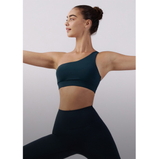 细肩带瑜伽内衣女单肩运动文胸 性感一片式 AimeicGym Sexy欧美新款