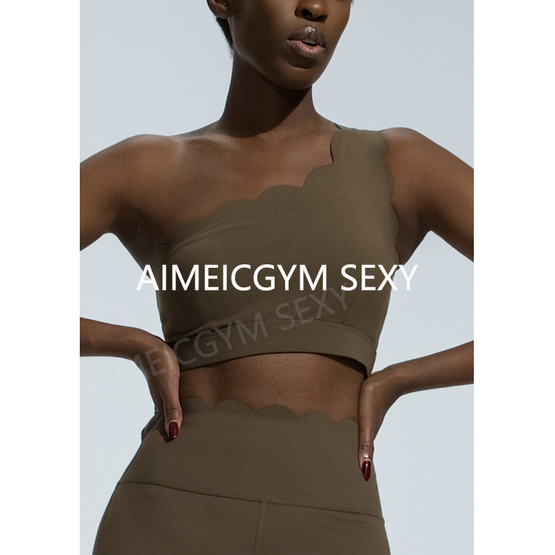 AimeicGym Sexy欧美新款花边美背运动内衣女外出健身瑜伽瑜伽文胸