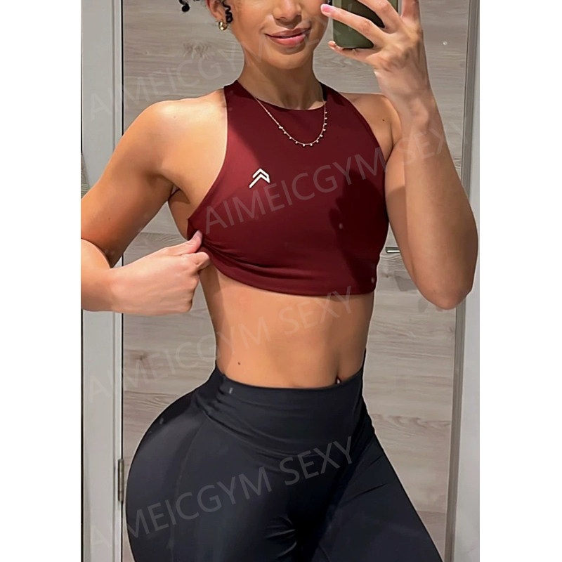 AimeicGym Sexy欧美新款瑜伽裹胸防震运动文胸女高弹透气健身内衣