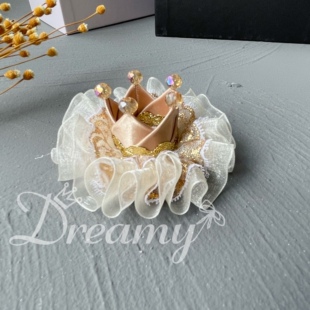 Dreamy原创纯手工皇冠婴儿宝宝百日周岁发饰儿童发夹夏季发带包邮