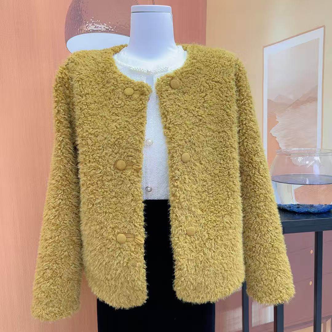 皮毛保暖开衫小香风短款外套