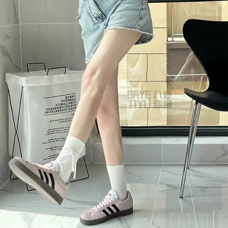 阿迪达斯球鞋定制 adidas Court 考拉派对 芭蕾粉 男女同款板鞋