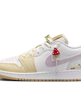 Nike Air Jordan1 Low AJ1 GS 白红女子低帮复古板鞋