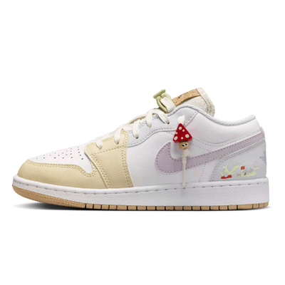Nike Air Jordan1 Low AJ1 GS 白红女子低帮复古板鞋