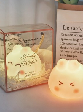 网红卡通小夜灯卧室可爱兔子氛围灯装饰摆件精致生日礼物送女孩子