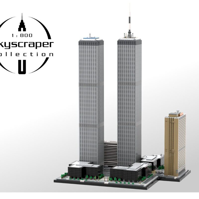 MOC-177998 世界贸易中心建筑群1:800比例 7121片 内部颜色用黑