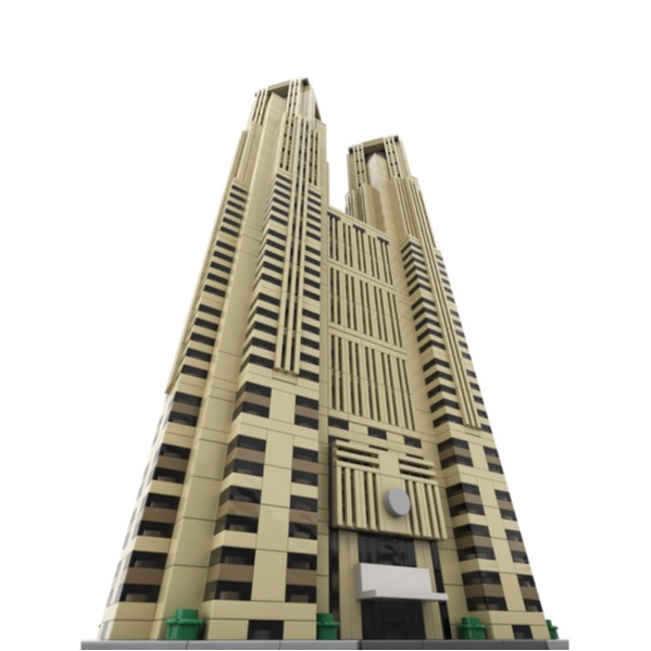 MOC-XM045 东京都政府大楼（东町） 1:800 比例 电子图纸 拼插积