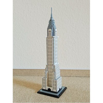 MOC-127022 克莱斯勒大厦 1:800 电子图纸 拼插积木 1207PCS