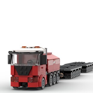 MOC-127395 739片单车头带两节拖车 电子图纸 拼插积木 100轮胎