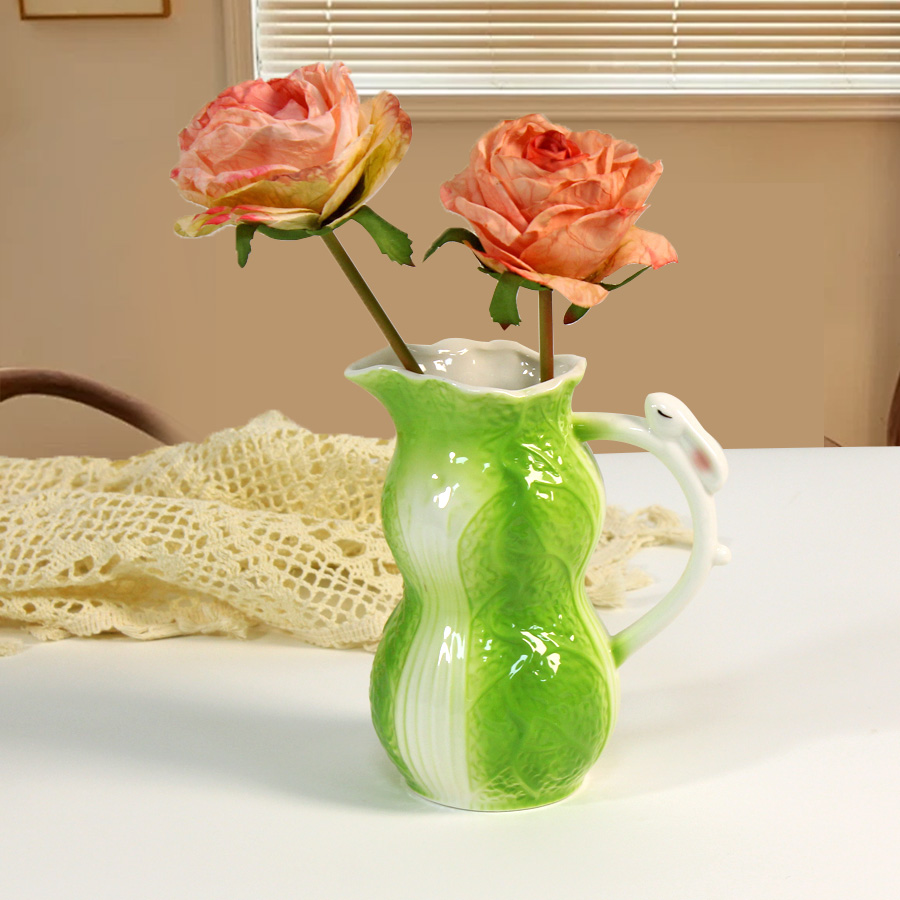 浮雕白菜陶瓷咖啡奶罐拉花奶壶