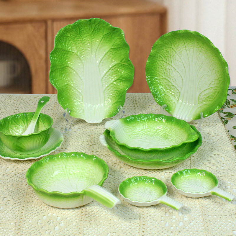 创意浮雕白菜米饭碗陶瓷吃饭碗家碗