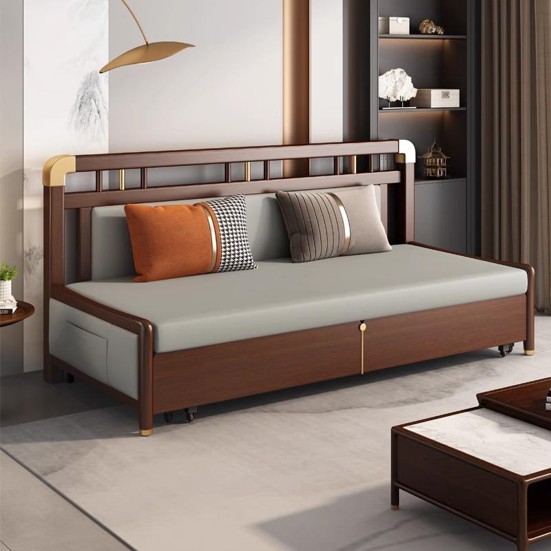 实木折叠沙发床两用多功能小户型