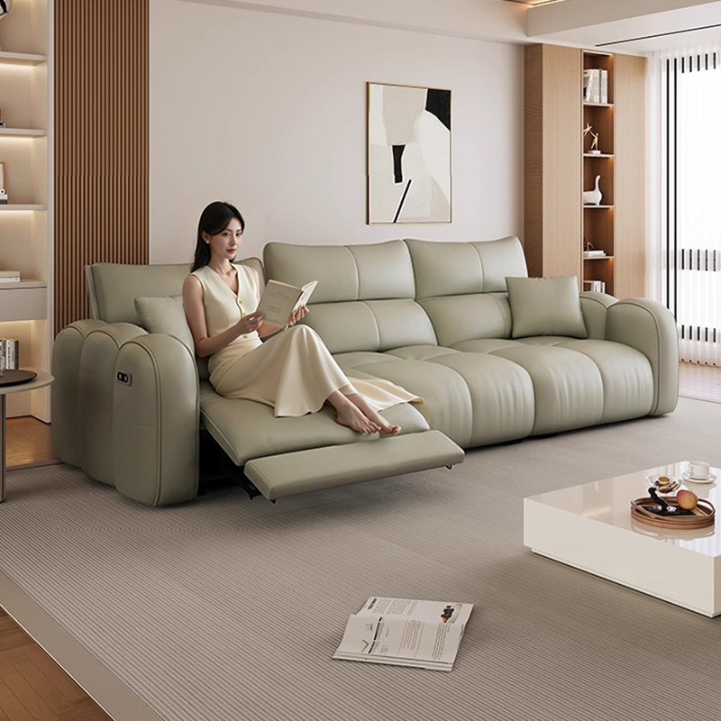 零重力靠墙电动多功能沙发可躺可睡伸缩助起客厅观影直排真皮沙发